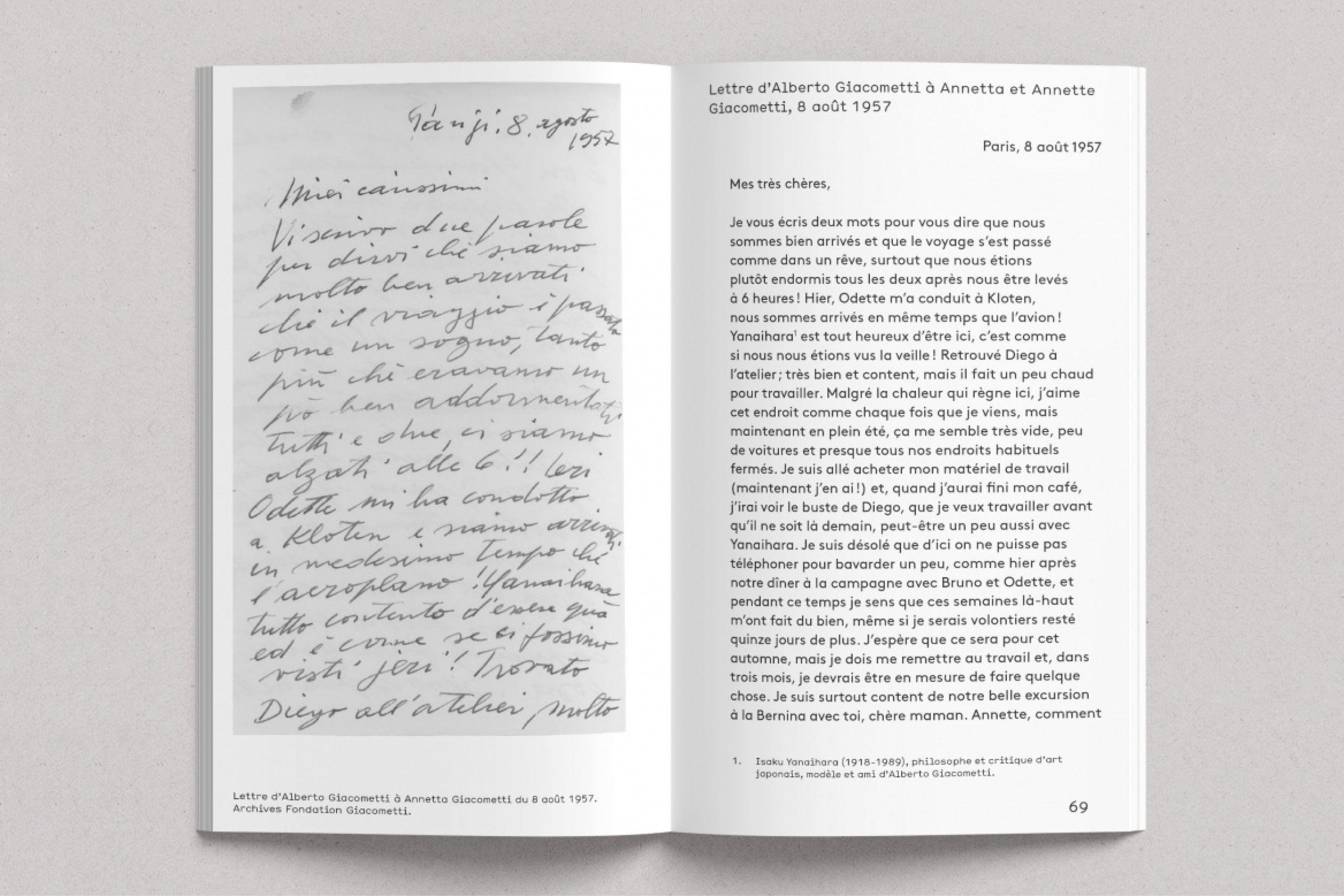Lettres d'Alberto Giacometti à sa famille